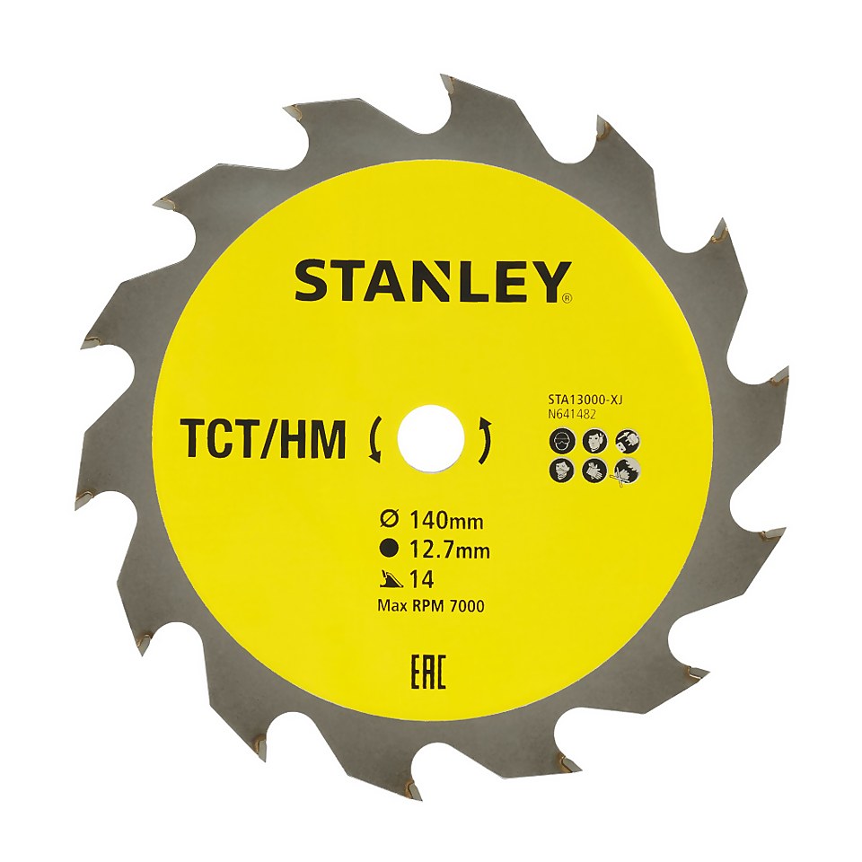 STANLEY Circular Saw Blade, TCT,  140 x 12.7 x 14T (STA13000-XJ)