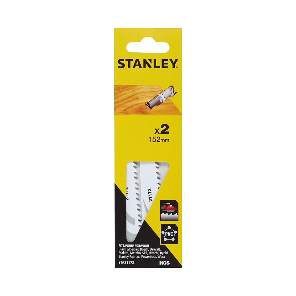 STANLEY Reciprocating Saw Blade Wood 152mm Fine (STA21172-XJ)