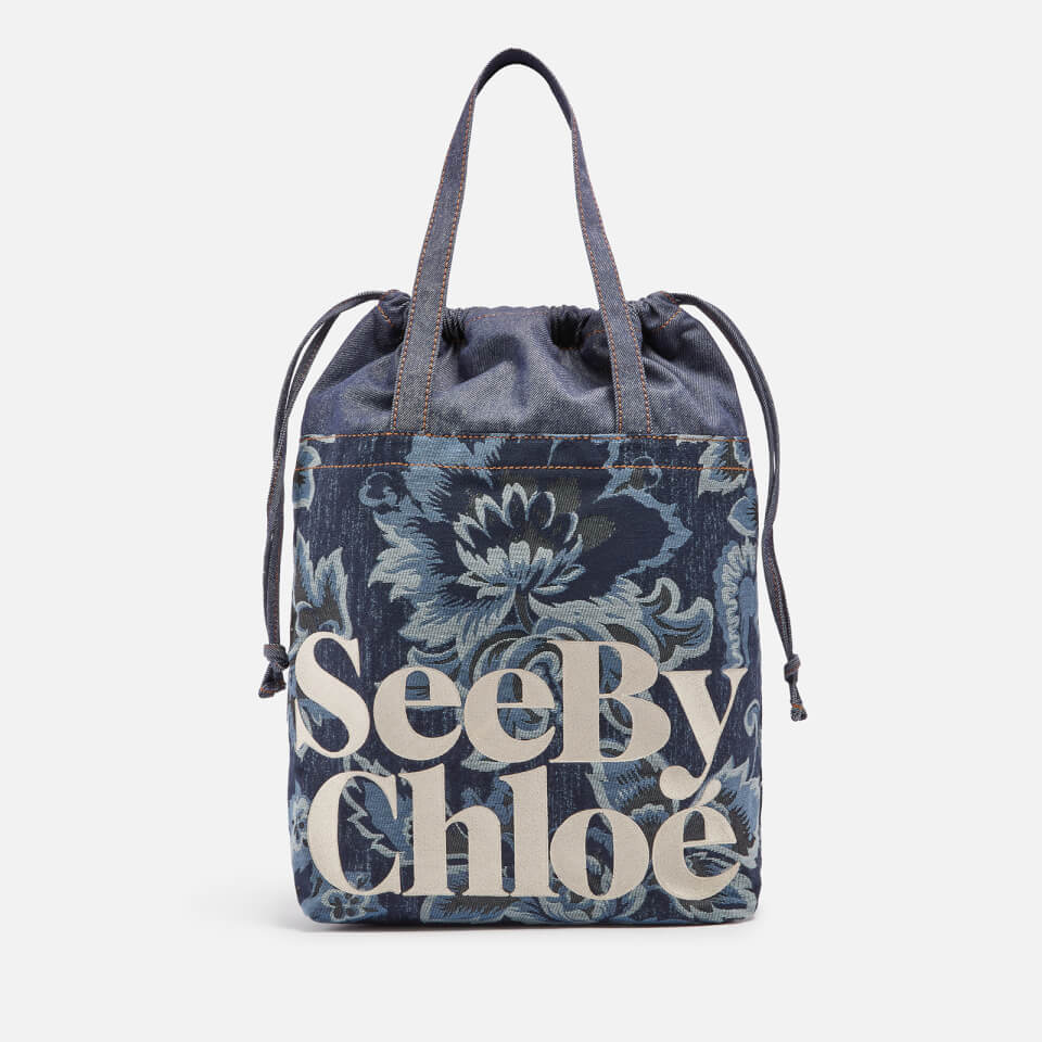 See by Chloé Floral Denim-Jacquard Tote Bag