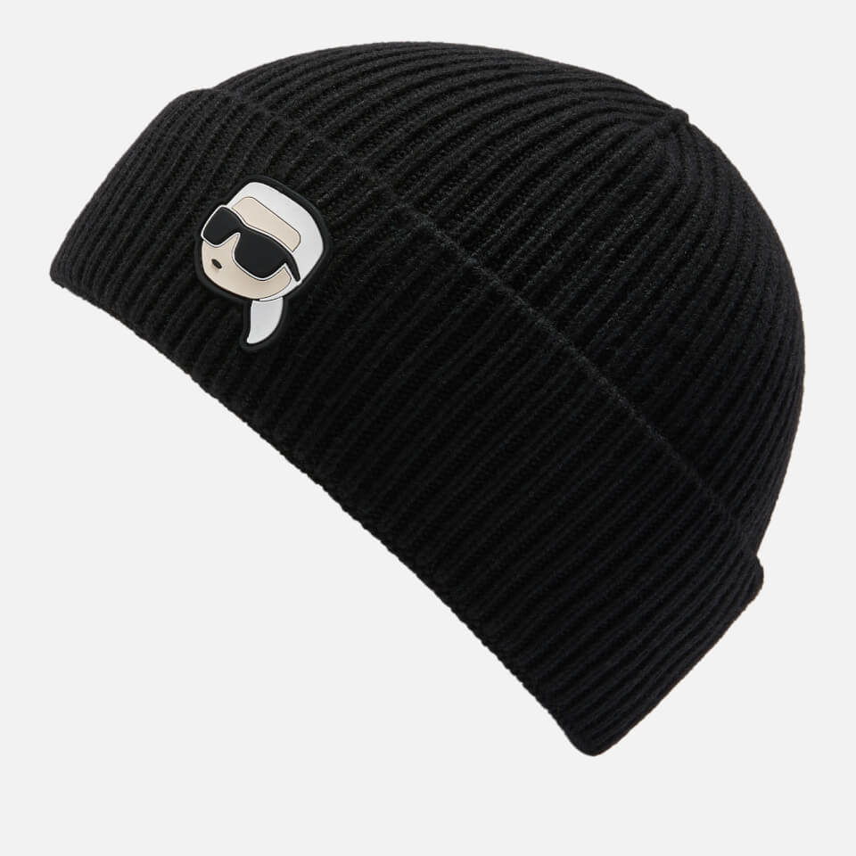 Karl Lagerfeld Ikonik 2.0 Logo Rib-Knit Beanie