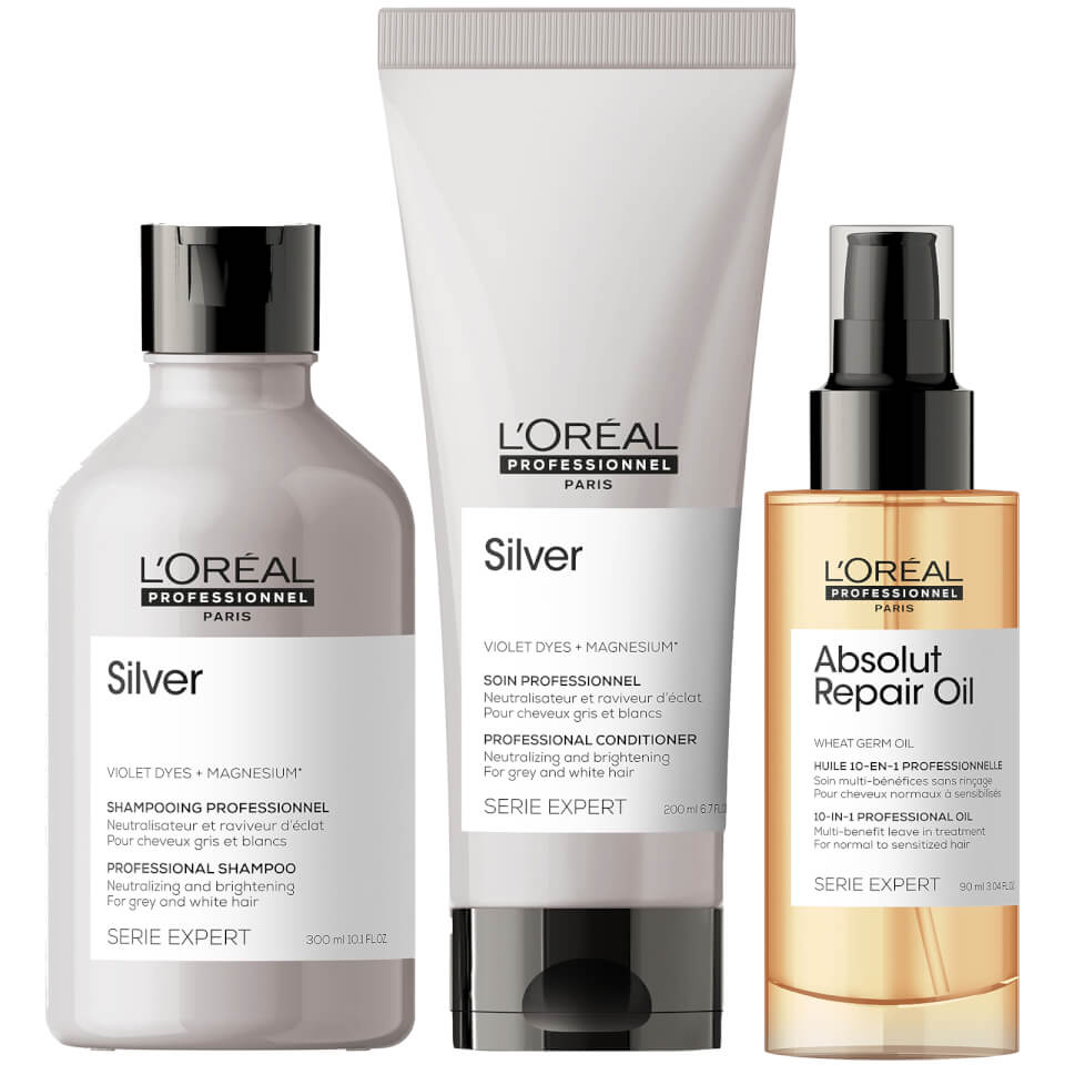 L'Oréal Professionnel Silver Shampoo, Conditioner and Oil Trio