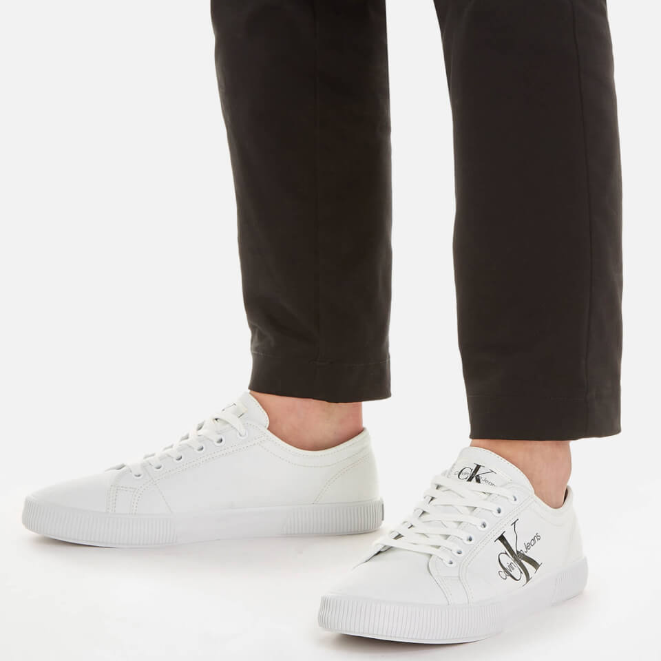 Calvin klein ireland canvas white plimsoll trainers outlet
