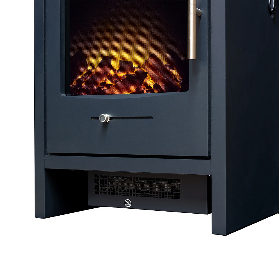Adam Bergen Electric Stove with Realistic LED Flame Effect - Charcoal Grey