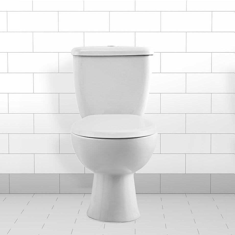 Homebase Wooden Toilet Seat - White