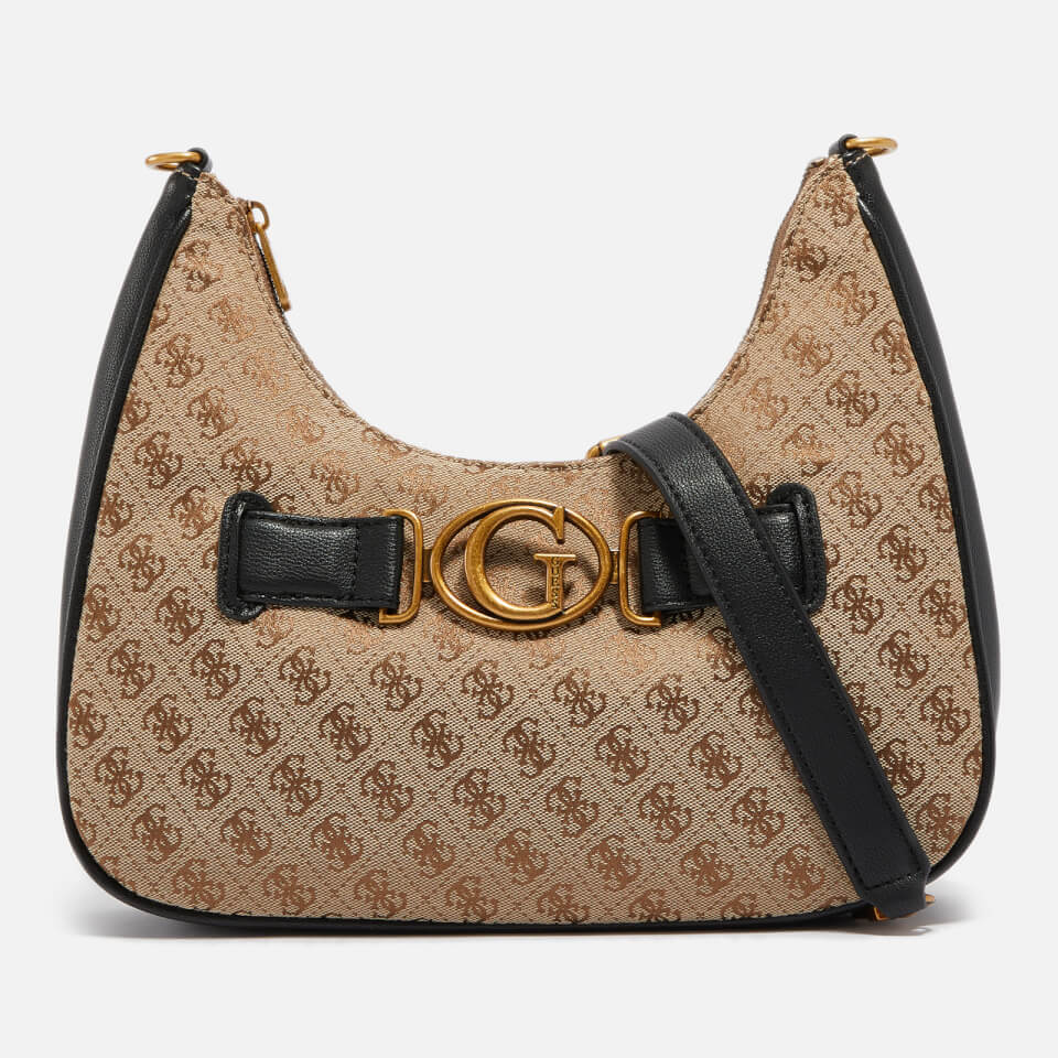 Guess Aviana Logo-Jacquard and Faux Leather Bag