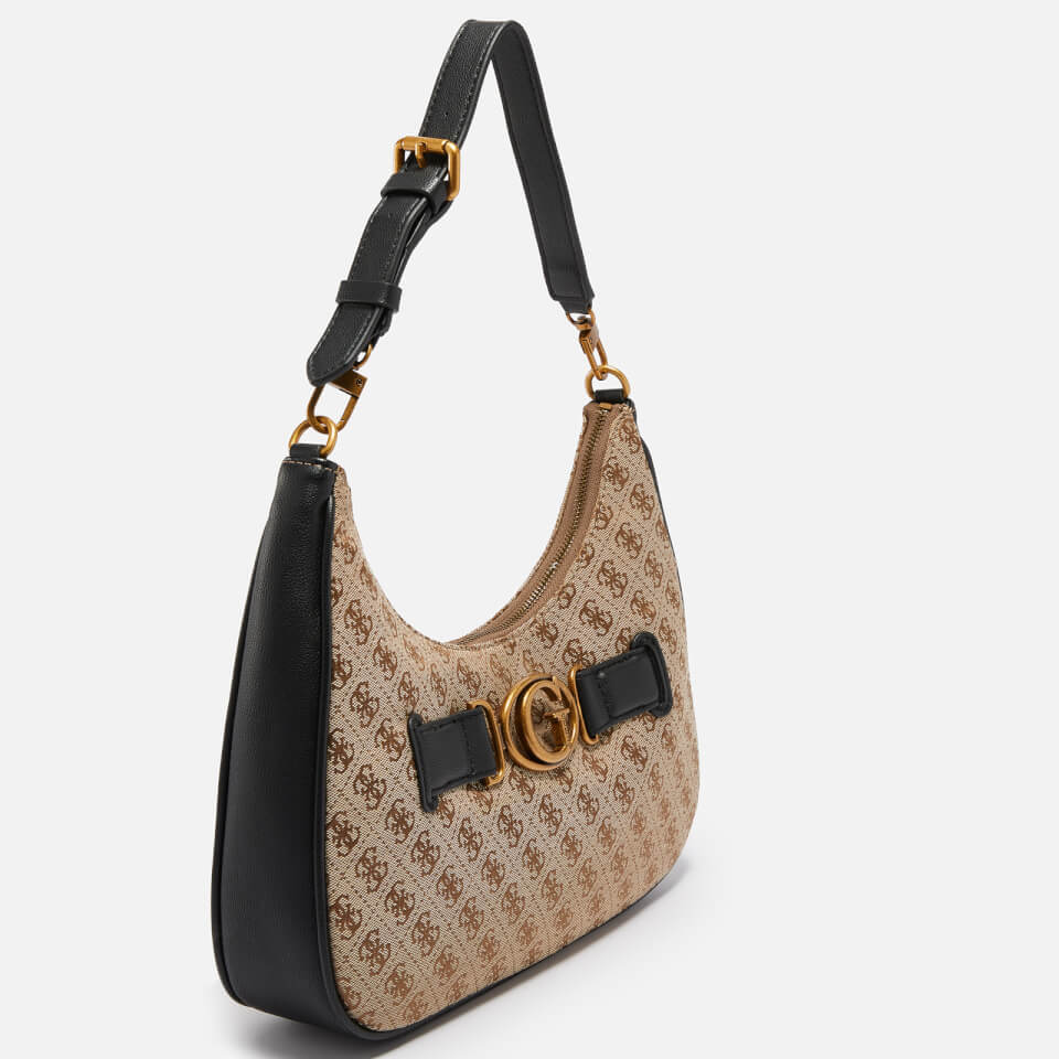 Guess Aviana Logo-Jacquard and Faux Leather Bag