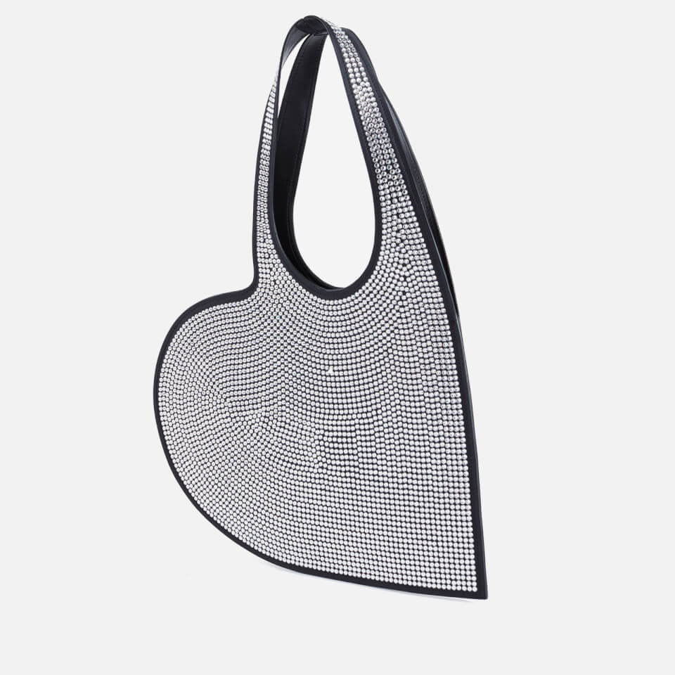 Coperni Mini Heart Crystal-Embellished Leather Tote Bag
