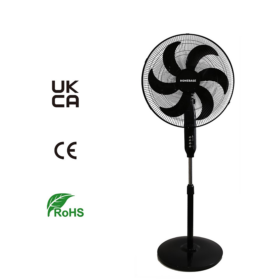Homebase 18 Inch 6 Blade Pedestal Fan with Remote Control