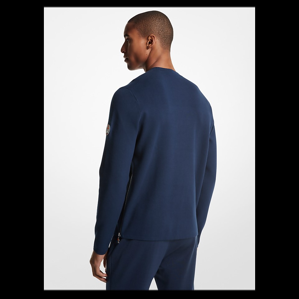 Men's MK X ellesse Zipper Crew Jacket Blue