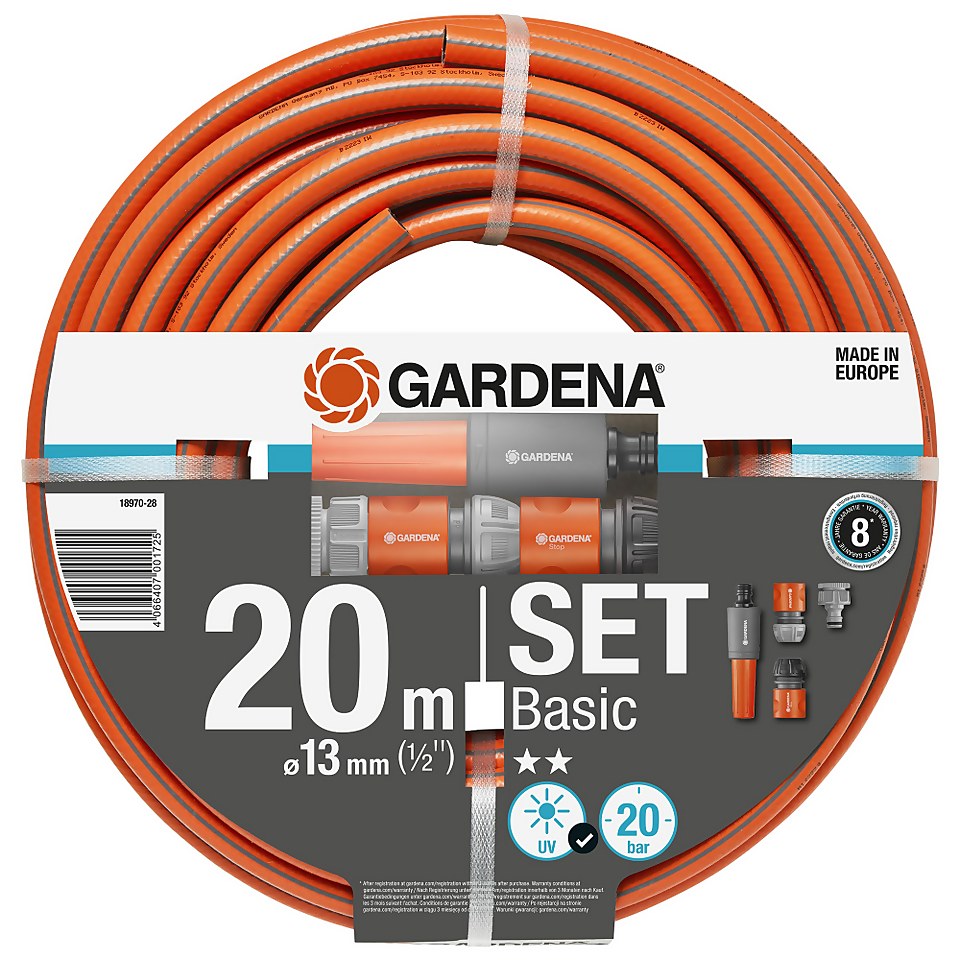 Gardena 20m Basic Hose Set