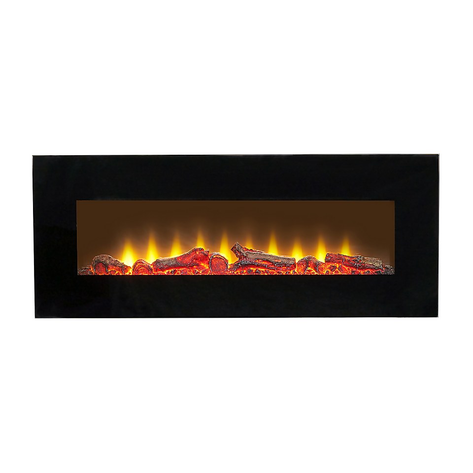 Sureflame WM-9331 Electric Wall Mounted Fire with Remote Control in Black, 42 Inch