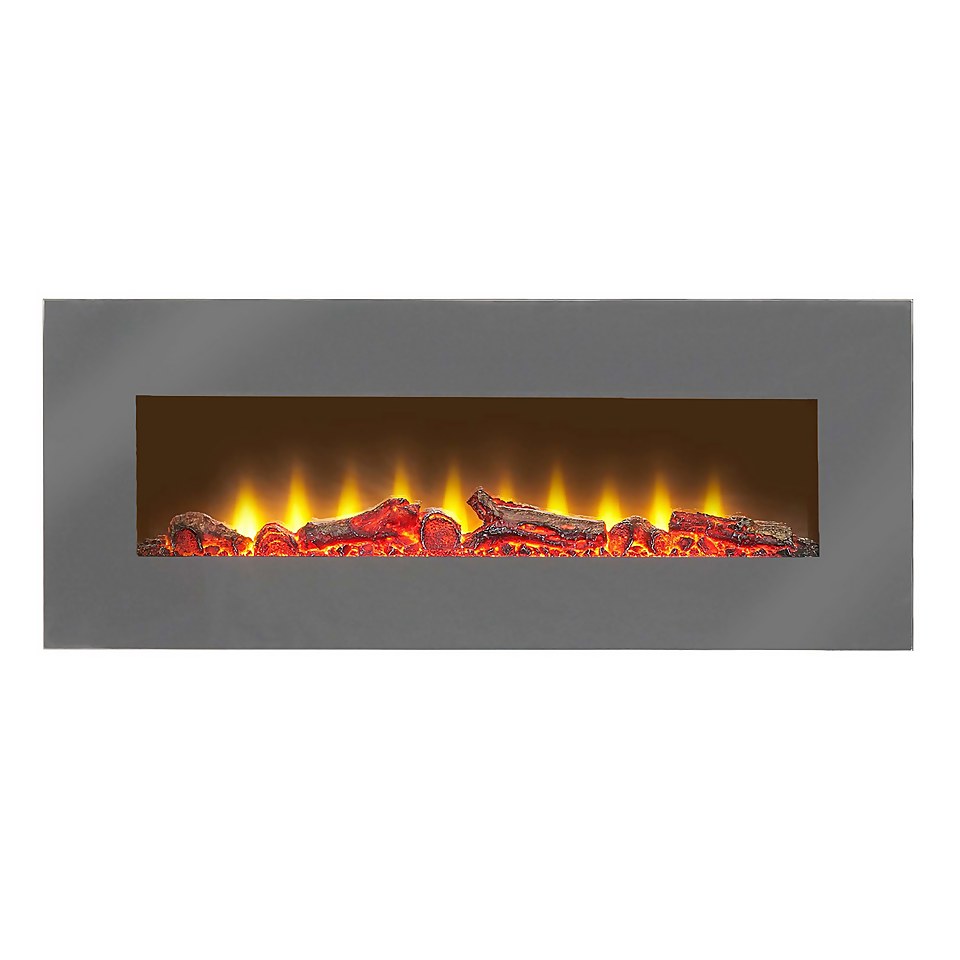 Sureflame WM-9505 Electric Wall Mounted Fire with Remote Control in Grey, 42 Inch