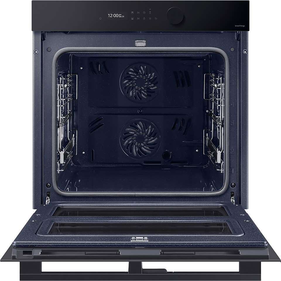 Samsung Series 5 Dual Cook Flex NV7B5750TAK Wi-Fi Connected Built In Electric Single Oven with Steam Function - Black Glass