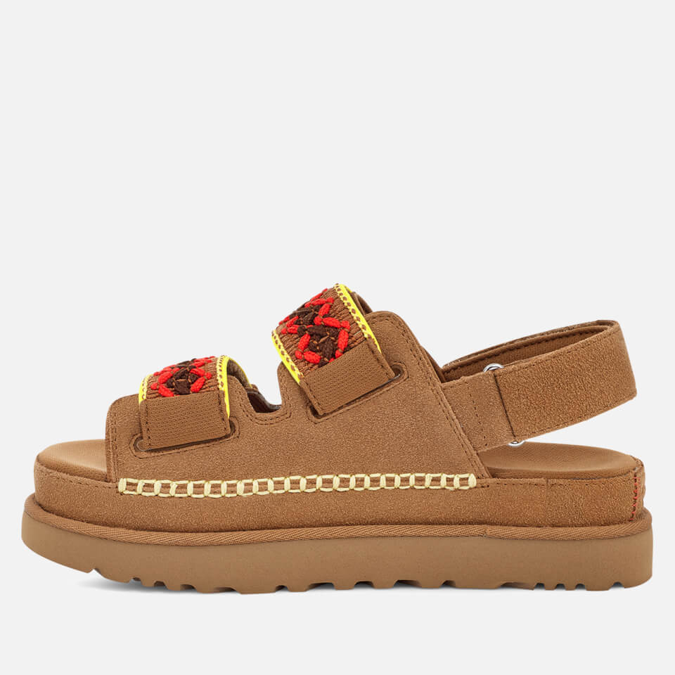 UGG Goldenstar Heritage Braid Suede Flatform Sandals