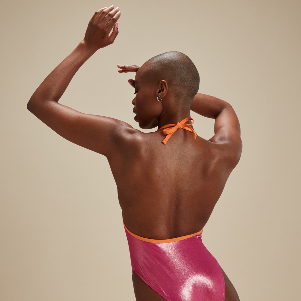 Maillot de bain à fines bretelles FLU3NTE Rose