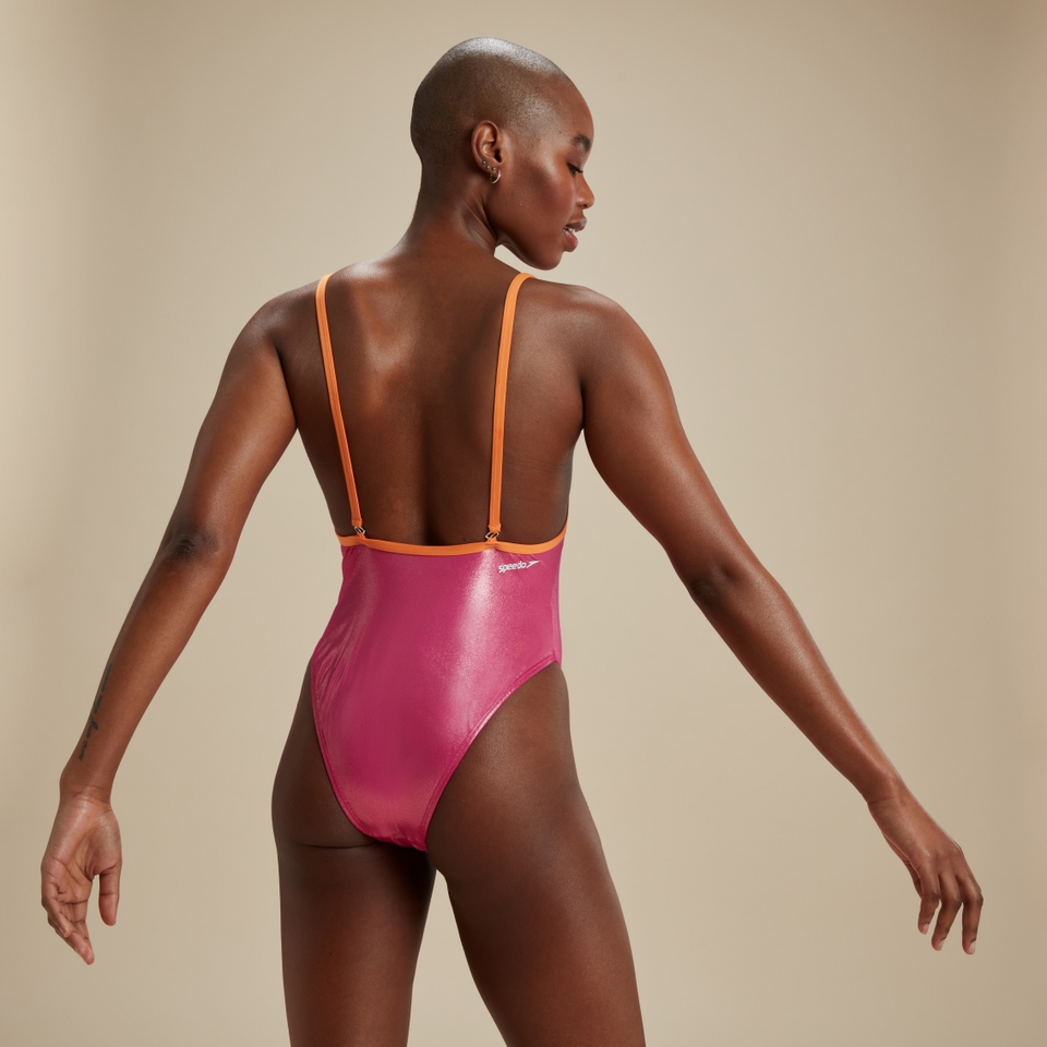 Maillot de bain à fines bretelles FLU3NTE Rose