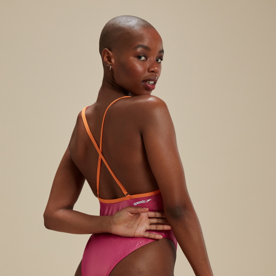 Maillot de bain à fines bretelles FLU3NTE Rose