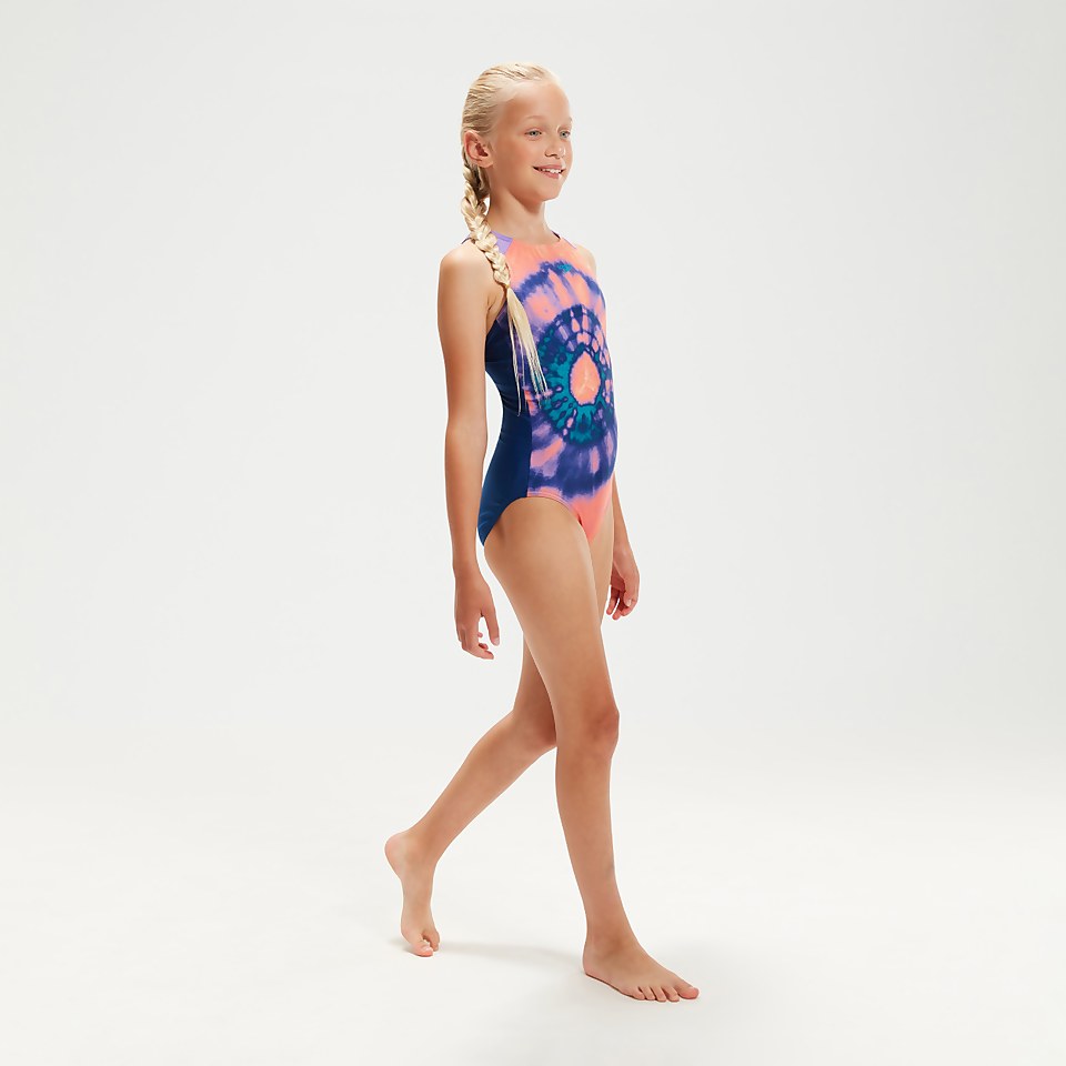 Girls' Pulseback Swimsuit Coral/Blue