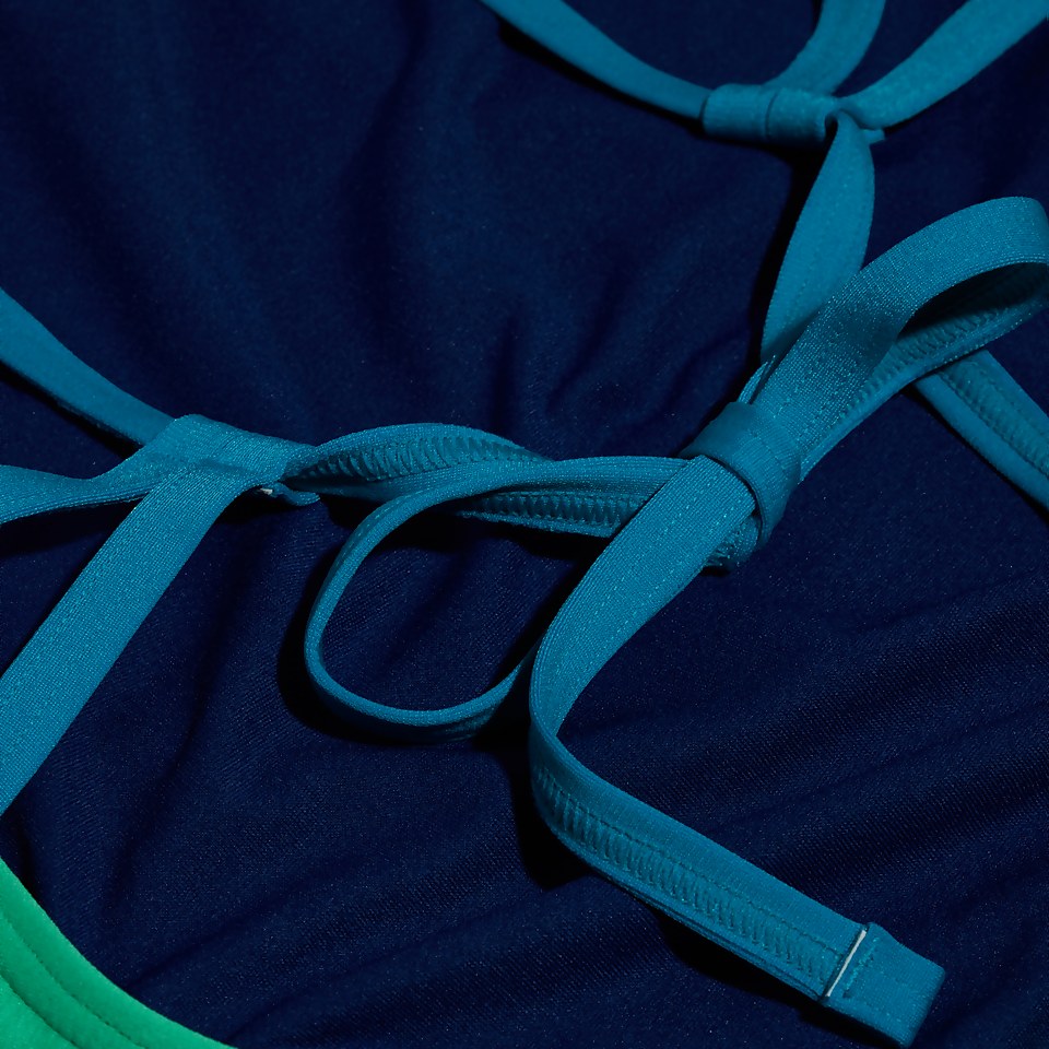Maillot de bain Femme Club Training Tie Back vert/aqua