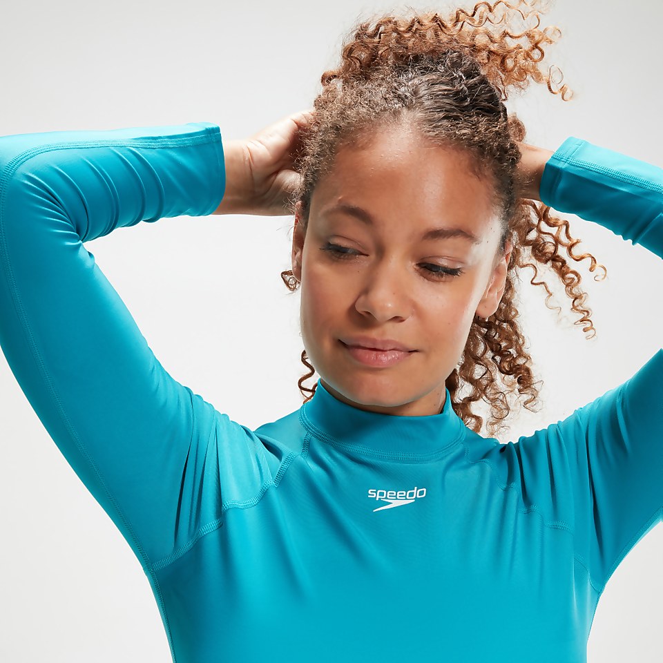 Langärmeliges Rash-Top für Damen Aqua