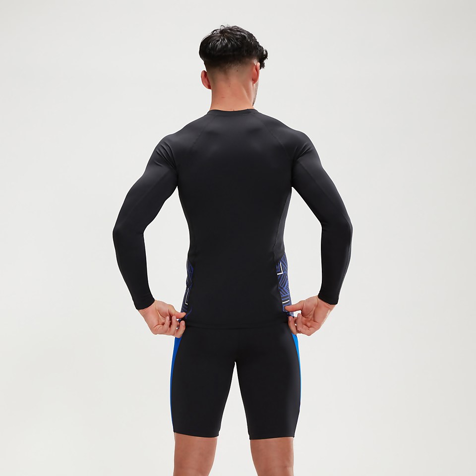 Men's Endurance+ Splice Rash Top Black/Blue