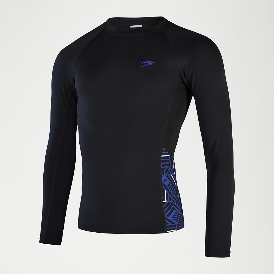 Men's Endurance+ Splice Rash Top Black/Blue