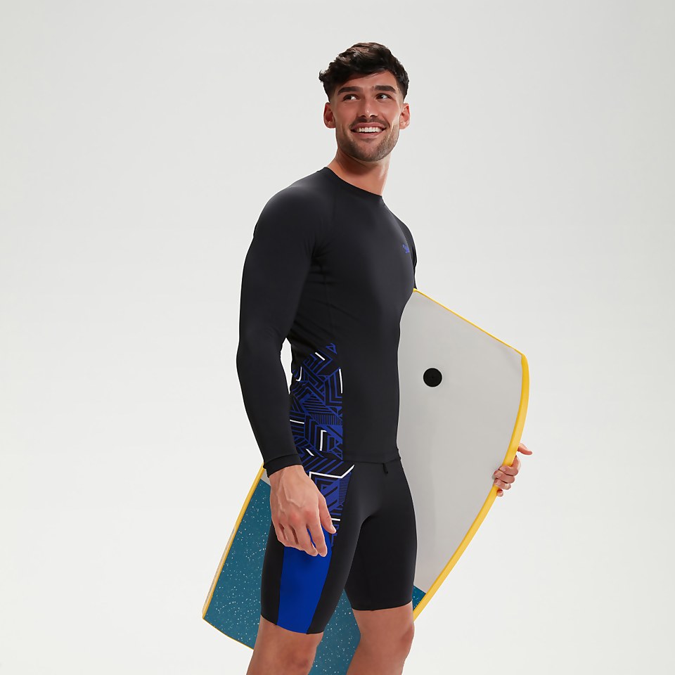 Men's Endurance+ Splice Rash Top Black/Blue