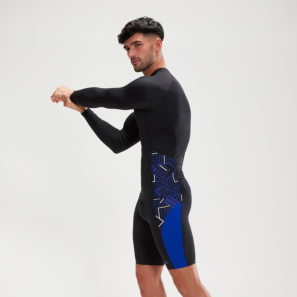 Men's Endurance+ Splice Rash Top Black/Blue