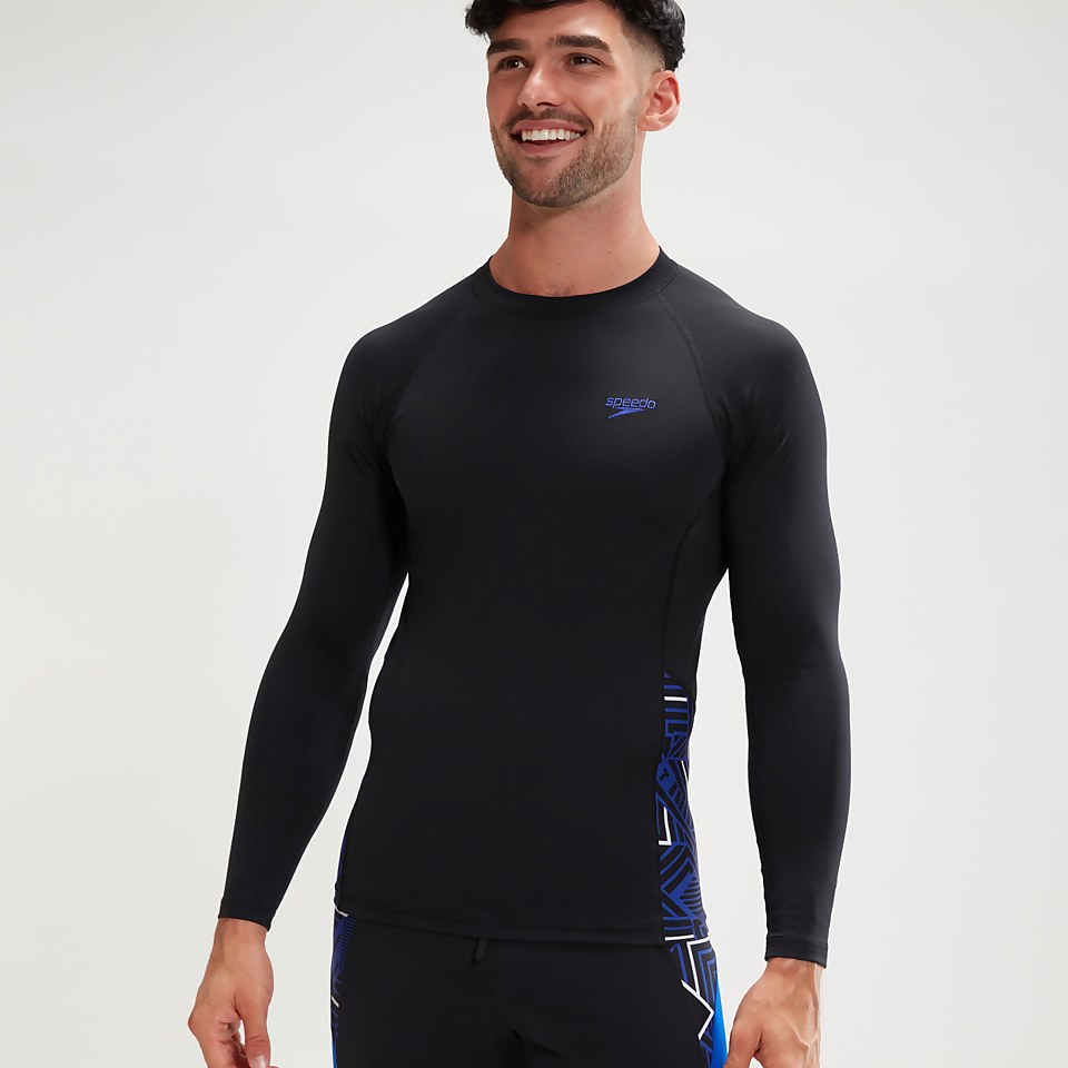Men's Endurance+ Splice Rash Top Black/Blue