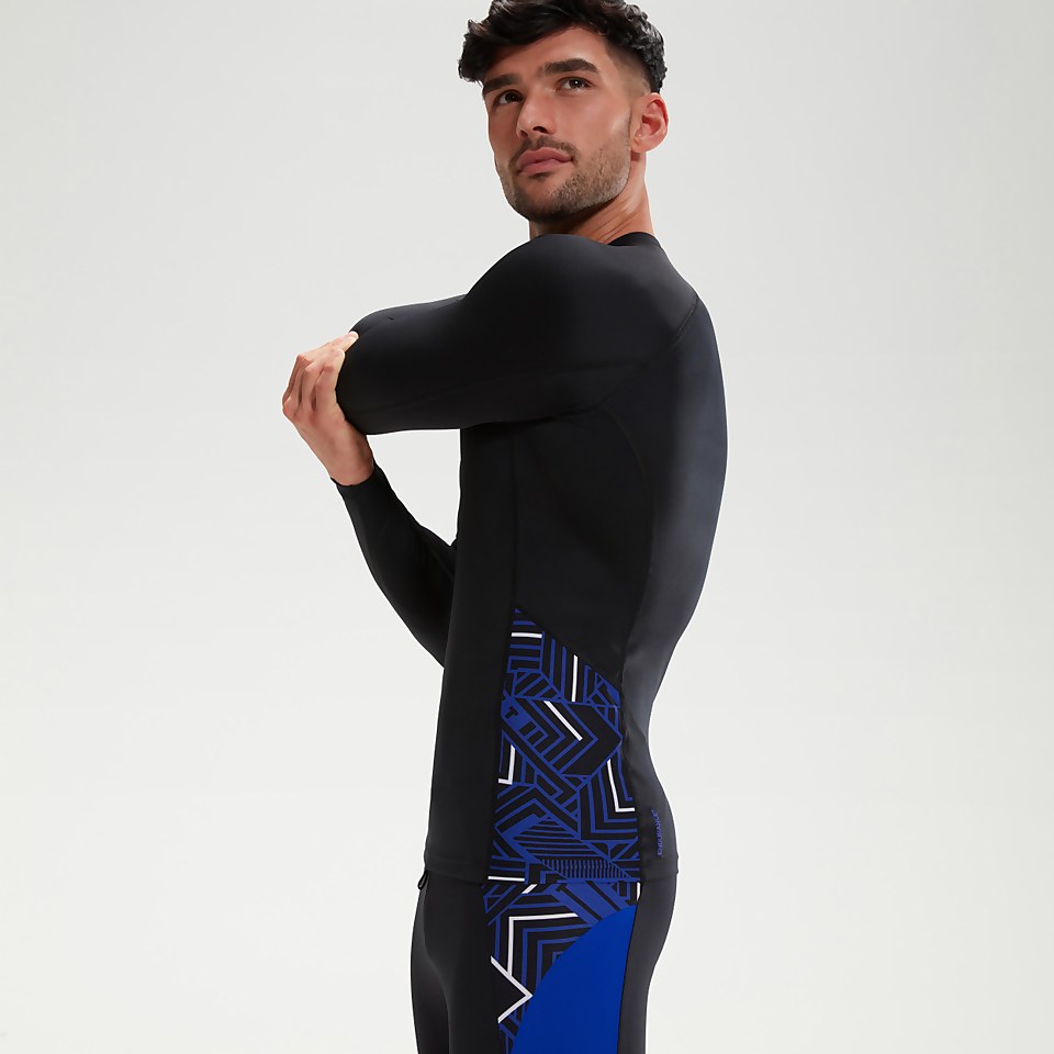 Men's Endurance+ Splice Rash Top Black/Blue