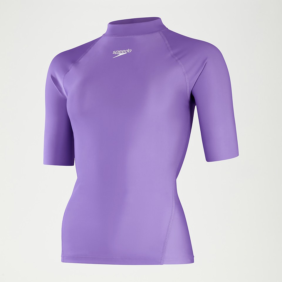 Kurzärmeliges Rash-Top für Damen Flieder