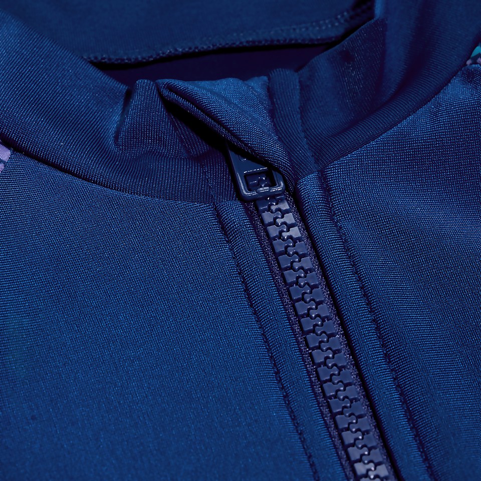 Langärmeliger Badeanzug für Mädchen Blau/Flieder