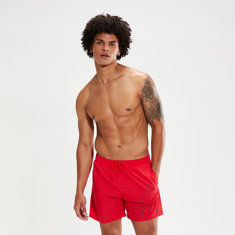 Hyper Boom Logo 40 cm Schwimmshorts für Herren Rot/Grau