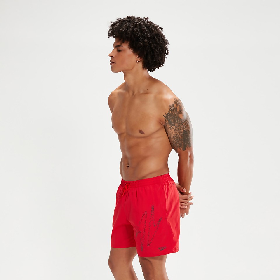 Hyper Boom Logo 40 cm Schwimmshorts für Herren Rot/Grau