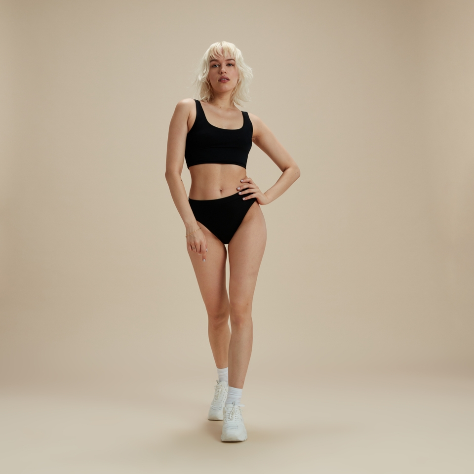FLU3NTE Bikini Crop Top Black