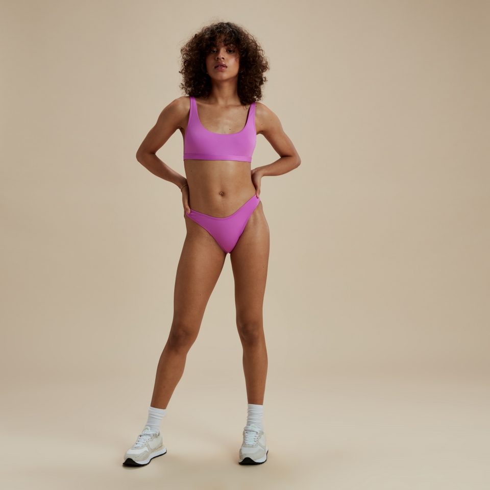Women's FLU3NTE Solid Convertible Bikini Top Purple