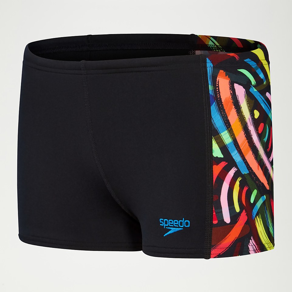 Boxer de bain Garçon Tech Panel noir/orange