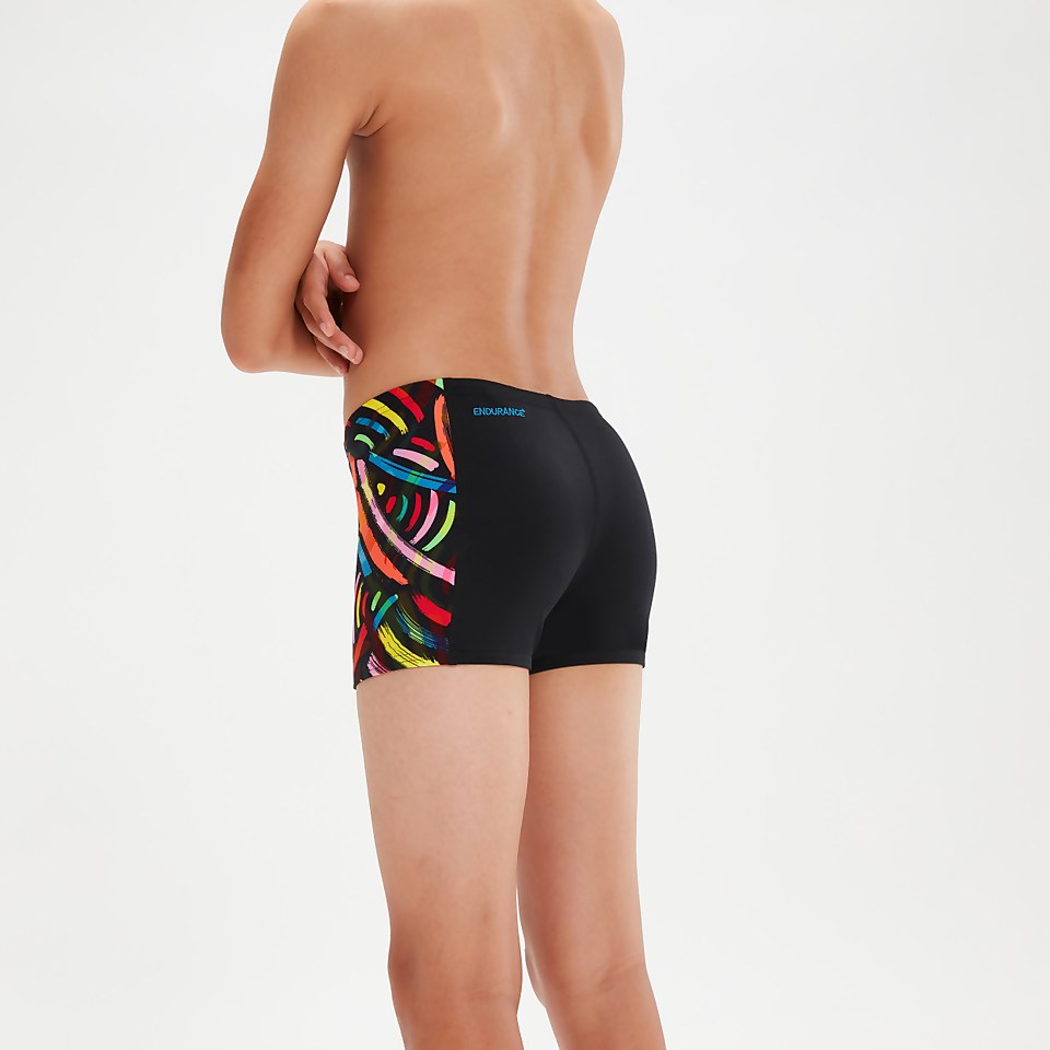 Boxer de bain Garçon Tech Panel noir/orange