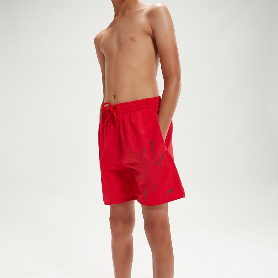 Short de bain Garçon HyperBoom 38 cm rouge/gris