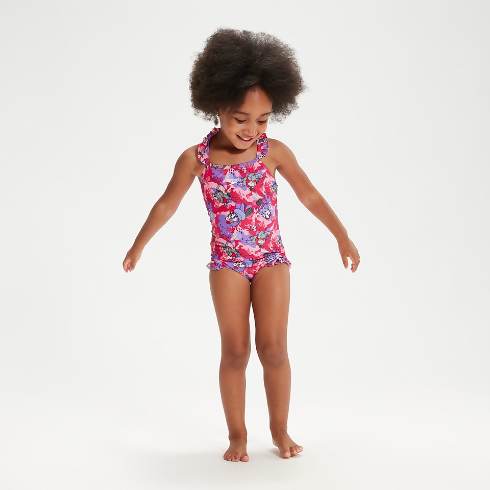 Infant Girls' Learn to Swim Frill Thinstrap Swimsuit Pink