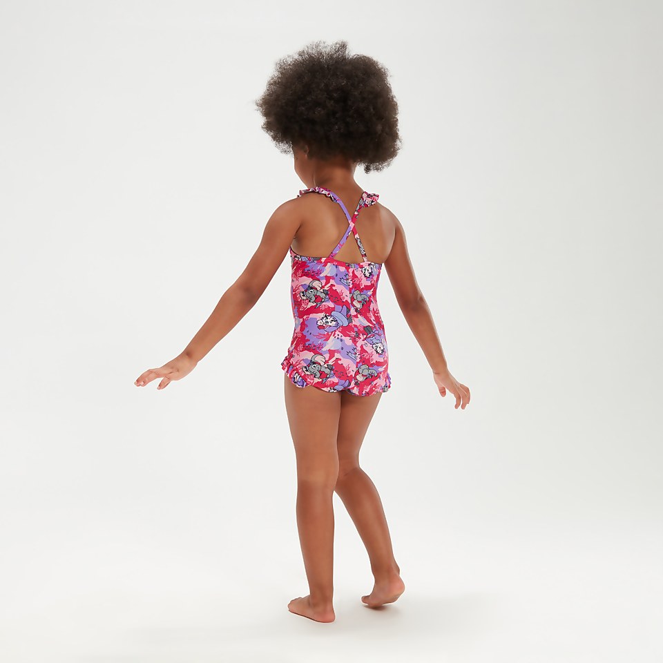 Infant Girls' Learn to Swim Frill Thinstrap Swimsuit Pink