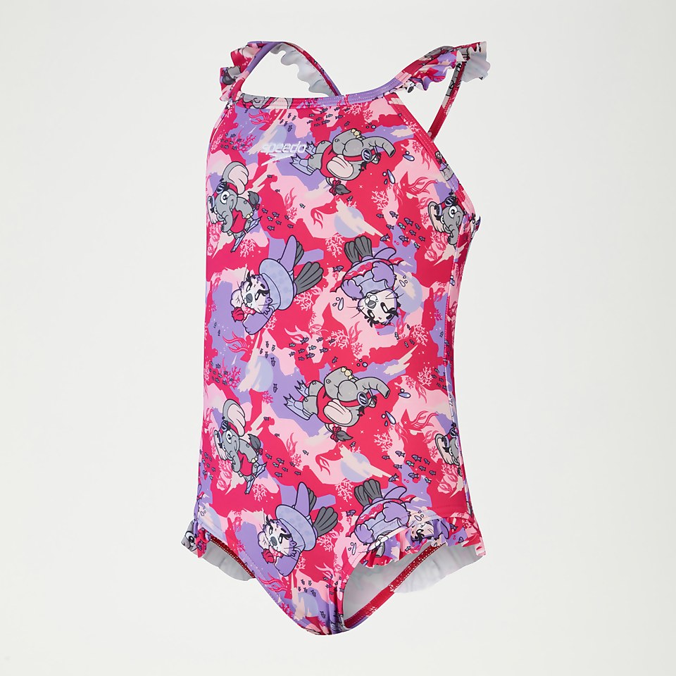 Infant Girls' Learn to Swim Frill Thinstrap Swimsuit Pink