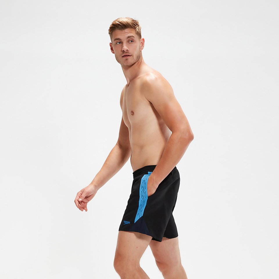 Men's Hyper Boom Splice 16" Swim Shorts Black/Blue