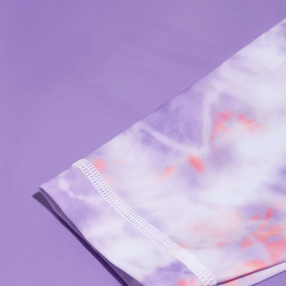 Haut Fille Sun manches courtes lilas/blanc