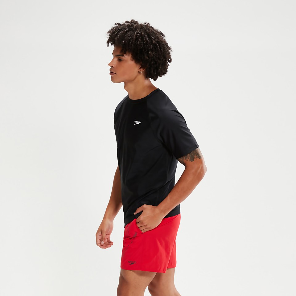 Men's Essential Short Sleeve Swim Top Black