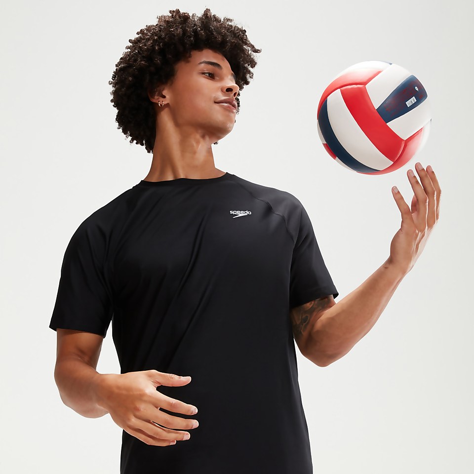 Men's Essential Short Sleeve Swim Top Black