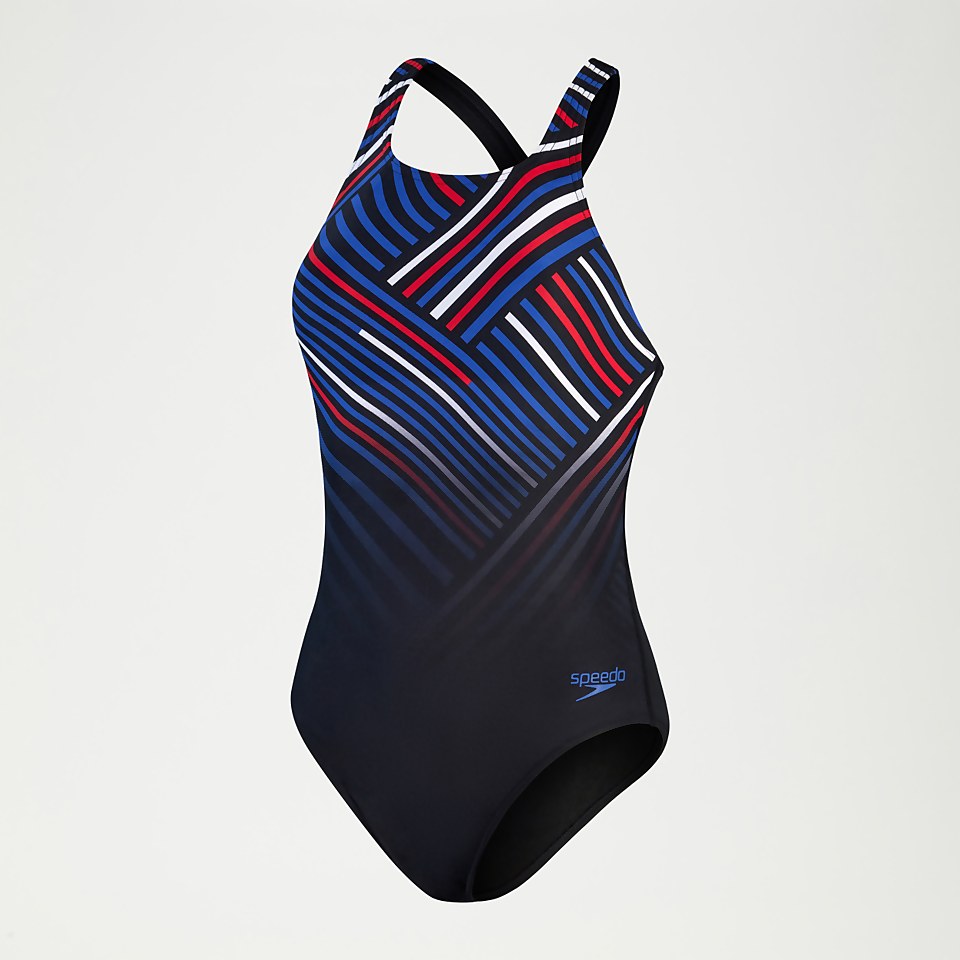 Women's Digital Printed Medalist Swimsuit Black