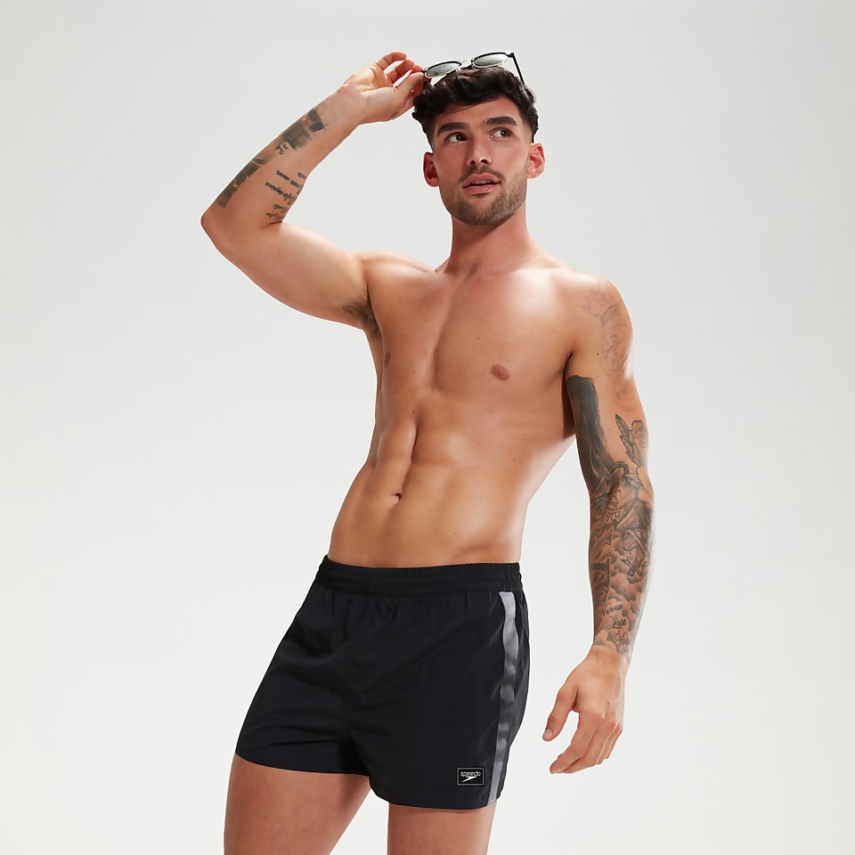Men's Retro 13" Swim Shorts Black/White