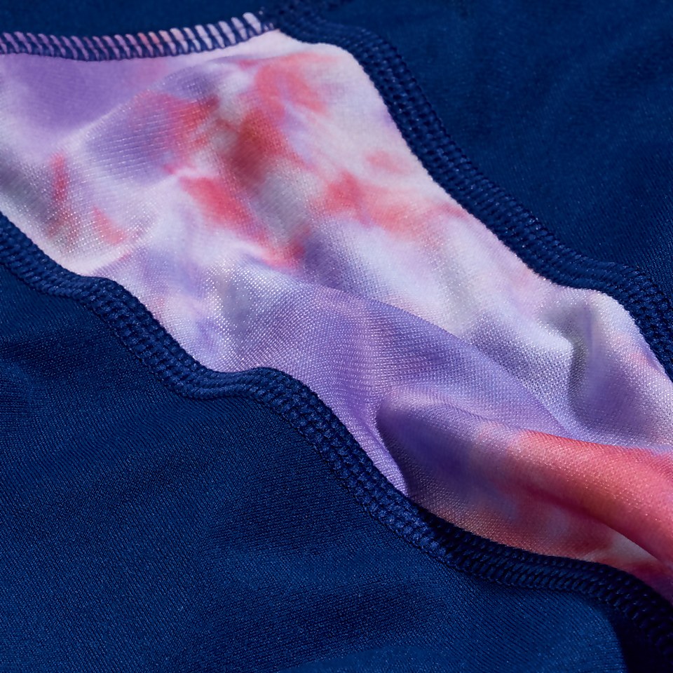 Bedruckte Panel-Shorts für Damen Blau/Koralle