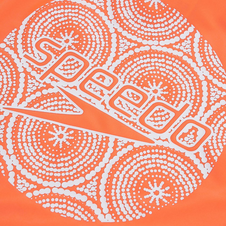 Boys' Printed Short Sleeve Rash Top Orange